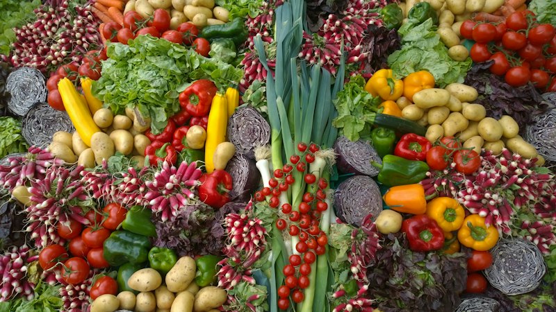 Variété de légumes frais à ajouter progressivement dans l'assiette